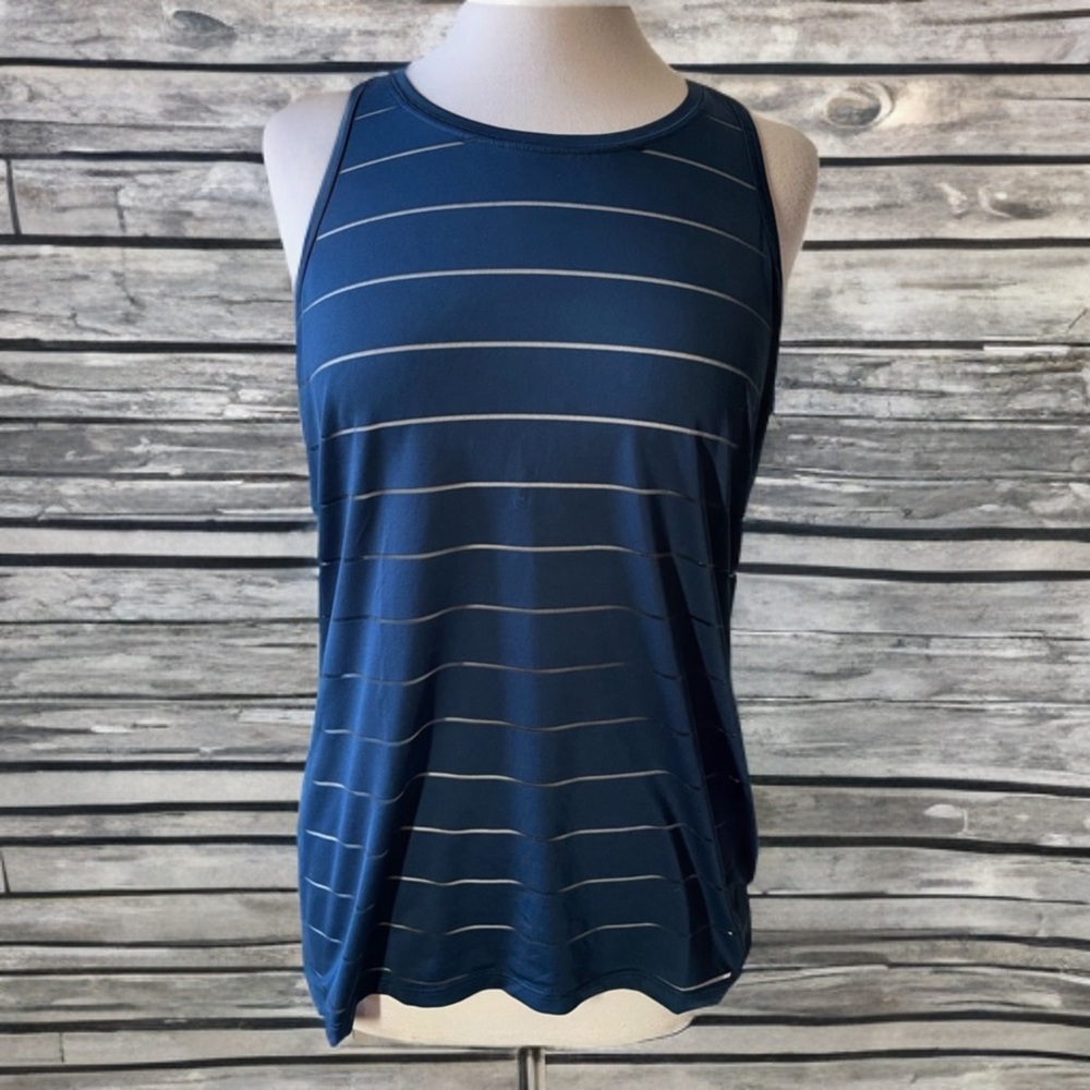 Athleta Sheer Lines Racer back Turquoise  Tank